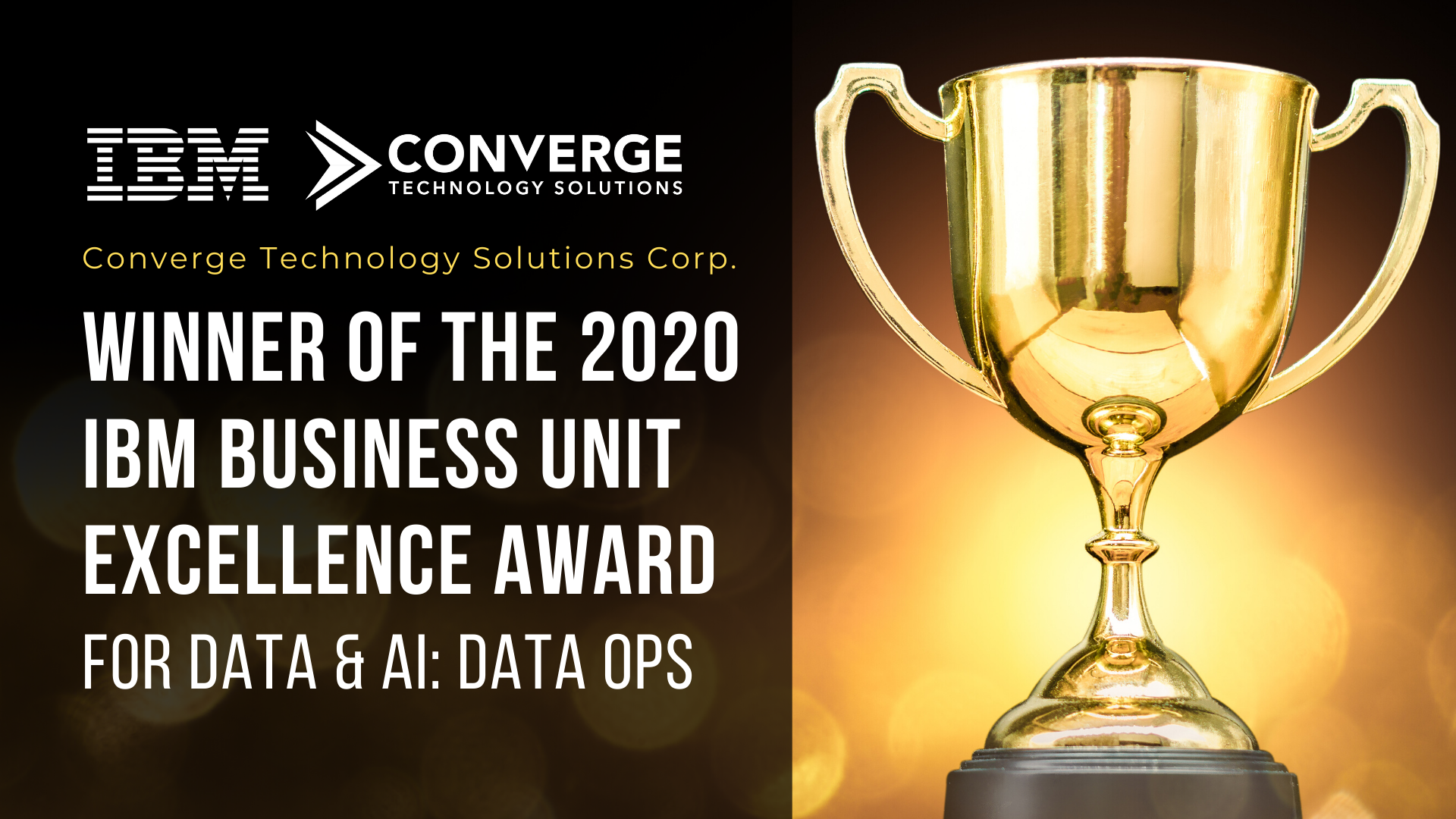 Converge Wins 2020 IBM Business Unit Excellence Award for Data & AI: DataOps 