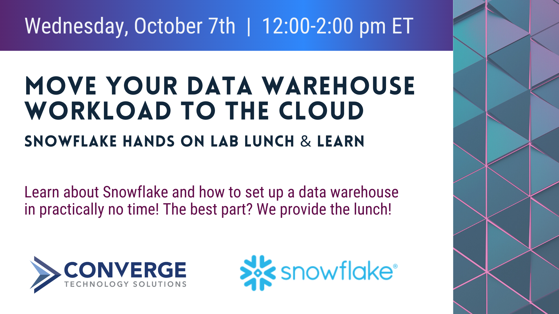 Move Your Datahouse Workload to the Cloud Snowflake Hands On Lab Lunch and Learn